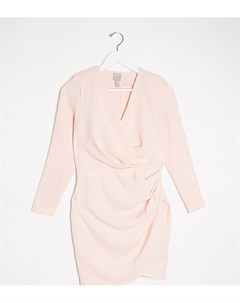 Пудрово розовое платье мини с драпировкой ASOS DESIGN Petite Asos petite