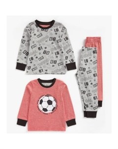 Пижамы Футбол 2 шт серый красный Mothercare
