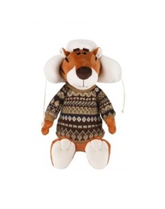 Мягкая игрушка Тигр Гоша в свитере и шапке ушанке Maxitoys Luxury
