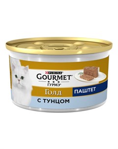 Влажный корм Голд Паштет для кошек с тунцом Банка 85 гр Gourmet