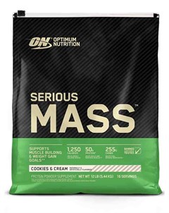Гейнеры Serious Mass 5455 гр клубника Optimum nutrition