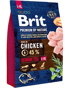 Сухой корм Premium by Nature Senior L XL для пожилых собак крупных пород 3 кг Brit*