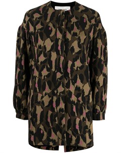 Однобортное пальто с леопардовым принтом Dvf diane von furstenberg