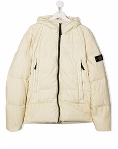 Пуховик с нашивкой логотипом Stone island junior