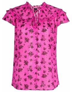 Блузка с оборками и цветочным принтом Pinko
