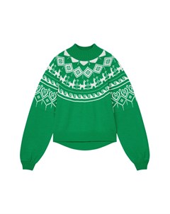 Зеленый свитер с принтом Maje