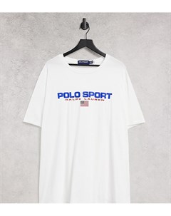 Белая футболка с большим логотипом спереди Sport Capsule Big Tall Polo ralph lauren