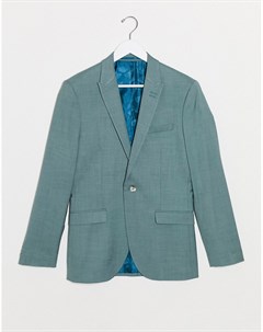 Зеленый однобортный пиджак зауженного кроя Topman