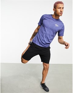 Светло синяя меланжевая футболка с принтом Wild Run и логотипом Nike running