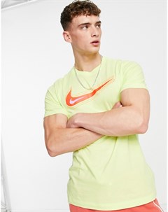 Лаймовая футболка с красным логотипом галочкой Nike