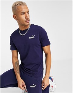 Темно синяя футболка с маленьким логотипом Essentials Puma
