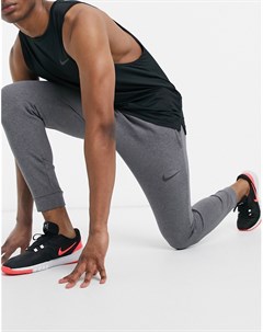 Суженные книзу флисовые джоггеры темно серого цвета Dry Nike training