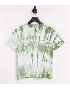Зеленая укороченная футболка с принтом тай дай в винтажном стиле Collusion