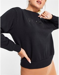 Черный свитшот пуловер с логотипом Rvca