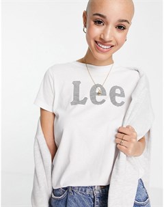 Белая футболка с логотипом спереди Lee jeans