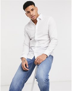 Белая приталенная строгая рубашка Essentials Jack & jones