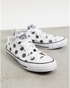 Белые кеды в горошек Chuck Taylor Ox Converse