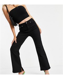 Черные эластичные расклешенные джинсы в стиле Y2K с завышенной талией ASOS DESIGN Petite Asos petite