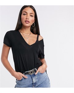 Черная свободная футболка с V образным вырезом ASOS DESIGN Tall Asos tall