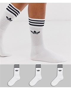 3 пары белых носков с логотипом трилистником adicolor Adidas originals