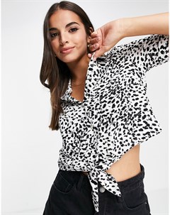 Рубашка с черно белым леопардовым принтом Pimkie