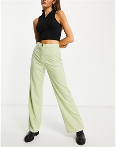 Шалфейно зеленые брюки с широкими штанинами от комплекта Bershka