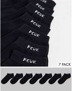 Набор из 7 пар черных спортивных носков FCUK French connection