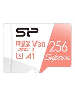 Карта памяти 256Gb Superior A1 MicroSDXC Class 10 UHS I U3 SP256GBSTXDV3V20 Silicon power