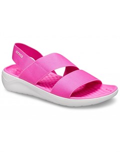 Сандалии женские Women s LiteRide Stretch Sandal electrique Pink Almost White Crocs