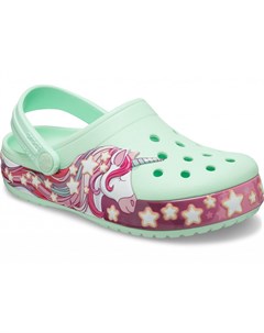 Сабо для девочек Kids Fun Lab Unicorn Band Clog Neo Mint Crocs