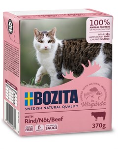 Консервы Feline кусочки Говядина в соусе для кошек 370 г Говядина Bozita