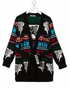 Кардиган с поясом Msgm kids