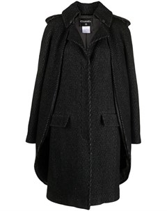 Многослойное пальто оверсайз 2008 го года в елочку Chanel pre-owned