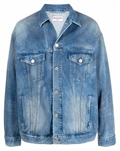 Джинсовая куртка с эффектом разбрызганной краски Balenciaga