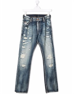 Прямые джинсы с эффектом потертости Diesel kids