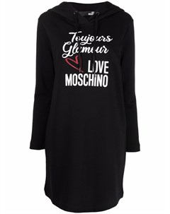 Платье с капюшоном и логотипом Love moschino