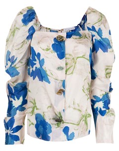 Блузка с квадратным вырезом и цветочным принтом Rejina pyo