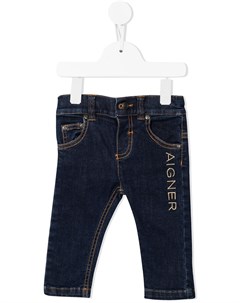 Прямые джинсы с вышитым логотипом Aigner kids