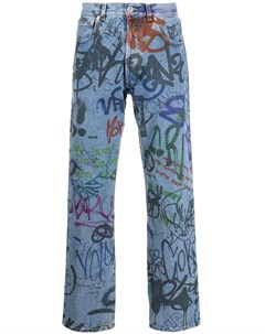 Прямые джинсы с принтом граффити Vetements