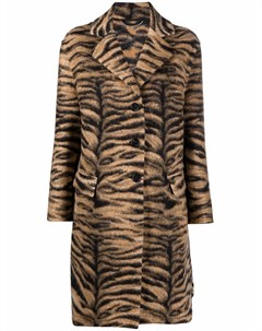 Однобортное пальто с тигровым принтом Ermanno scervino