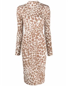 Трикотажное платье с леопардовым принтом Just cavalli