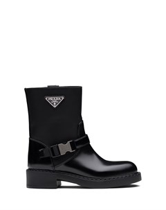 Комбинированные ботинки черного цвета Prada