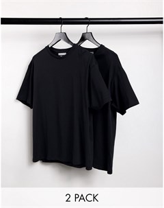 Набор из 2 свободных футболок черного цвета Another influence