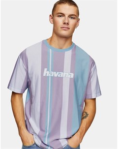 Розовая футболка в полоску Havana Topman
