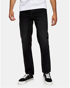 Черные выбеленные джинсы прямого кроя Topman