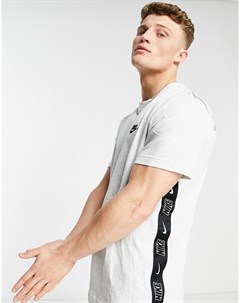 Белая футболка с контрастным фирменной лентой сбоку HBR Nike