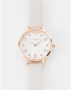 Часы цвета розового золота с розовым ремешком Olivia burton