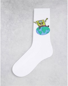 Спортивные носки с принтом Губки Боба на тему экологии Asos design