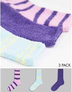 Набор из 3 пар пушистых носков разных цветов Pieces