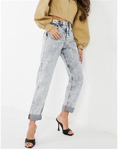 Свободные джинсы в винтажном стиле с высокой талией и эффектом кислотной стирки Asos design